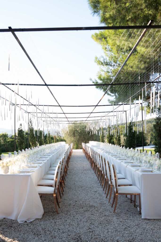 Luxury table setting at Conti di San Bonifacio Wine Resort in Tuscany
