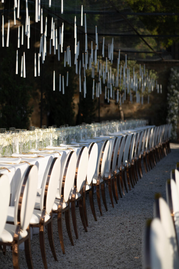Luxury table setting at Conti di San Bonifacio Wine Resort in Tuscany