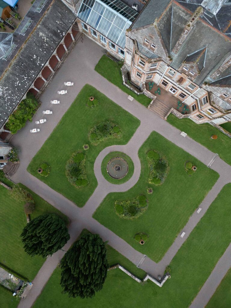 Ireland castle drone shot