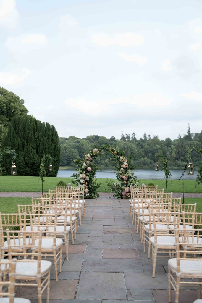 Castle Leslie wedding ceremony setting