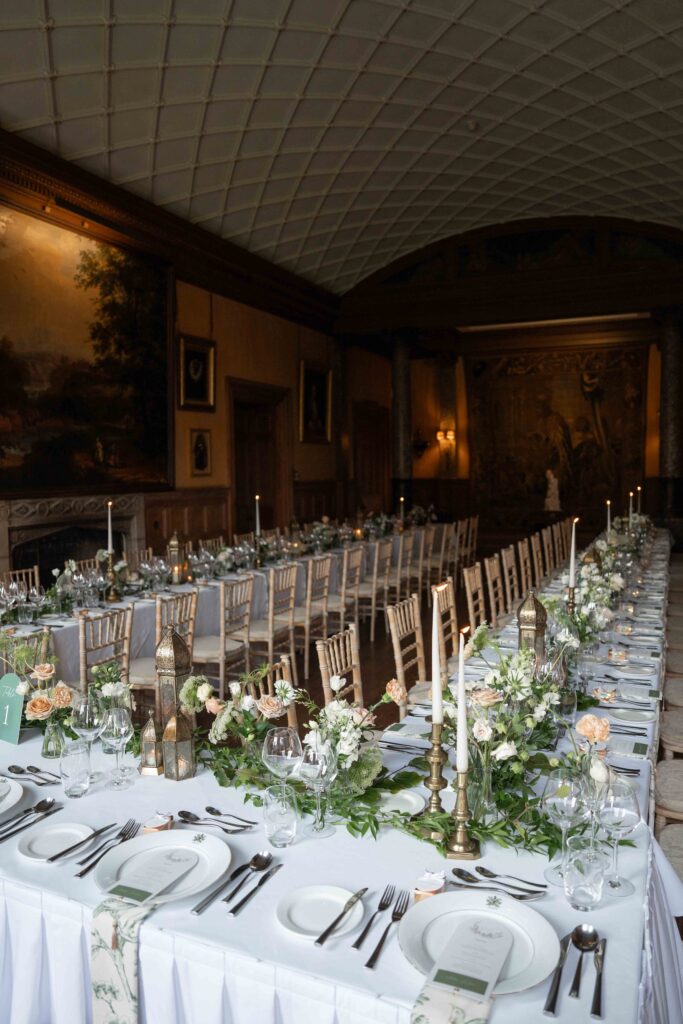Castle Leslie table setting wedding