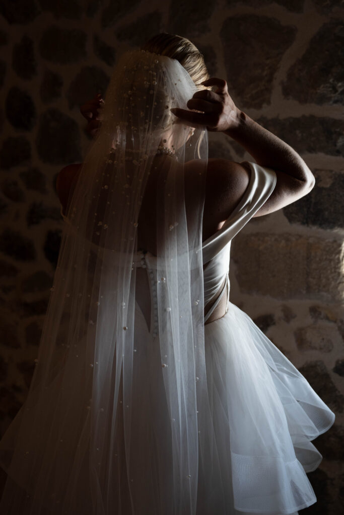 Detailaufnahme Hochzeitskleid Mallorca Son Marroig