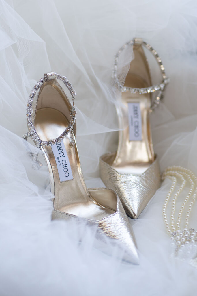 Detailshot Villa Aurelia Bridal shoes jimmy choe